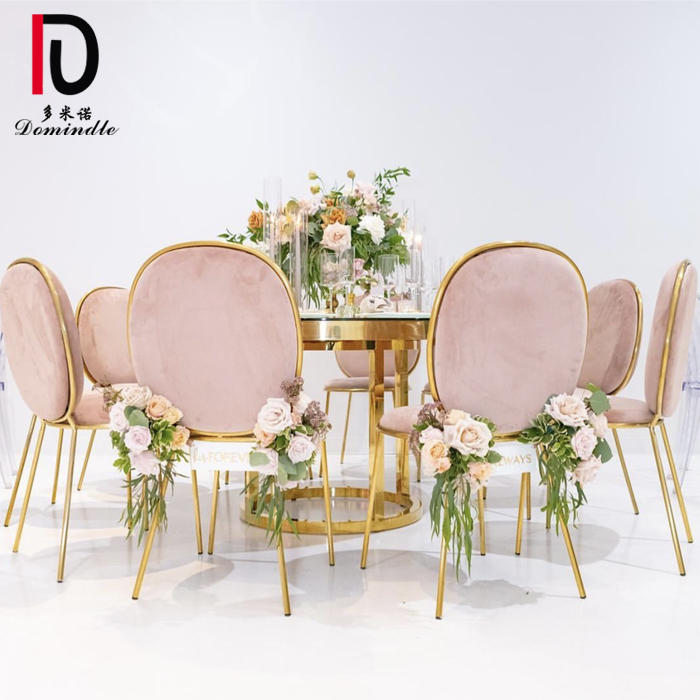 Wholesale Gold Stainless Steel Chair –  best selling stainless steel gold round back wedding dining chair – Dominate