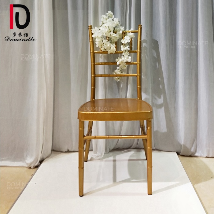 Dominate br-017 bamboo back gold iron dining banquet chair for wedding