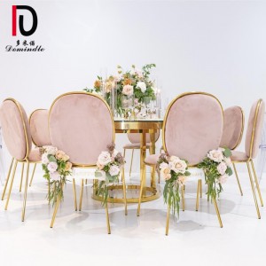 Wedding event stainless steel gold table