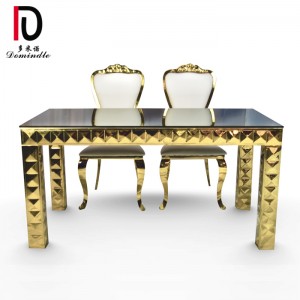 Top Suppliers Stainless Steel Round Glass Table -
 Wedding furniture gold table – Dominate