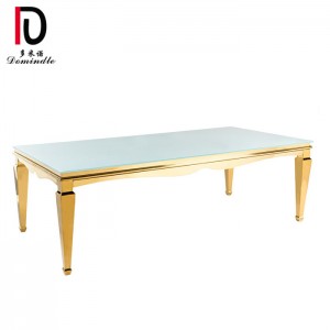 Factory wholesale Gold Stainless Steel Wedding Table -
 Wedding mirror glass dining table – Dominate