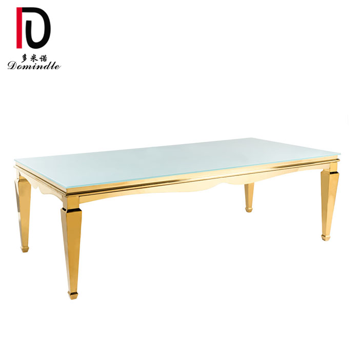 Factory Price For Luxury Gold Metal Cake Table - Wedding mirror glass dining table – Dominate